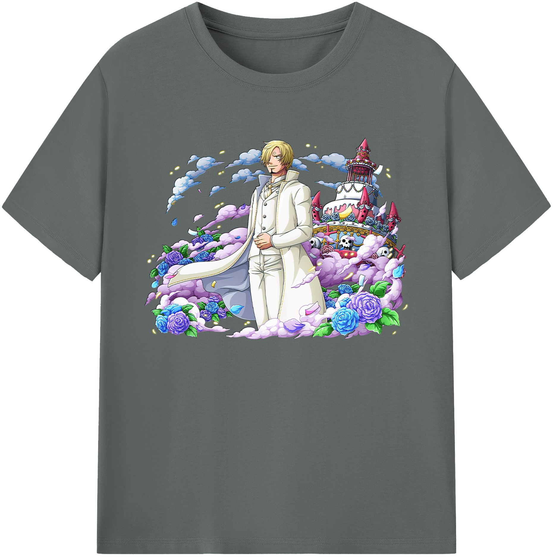 （画像用） ワンピース サンジ ONE PIECE Sanji 綿100％ メンズ半袖Tシャツ｜肌触りやわらか＆通気性